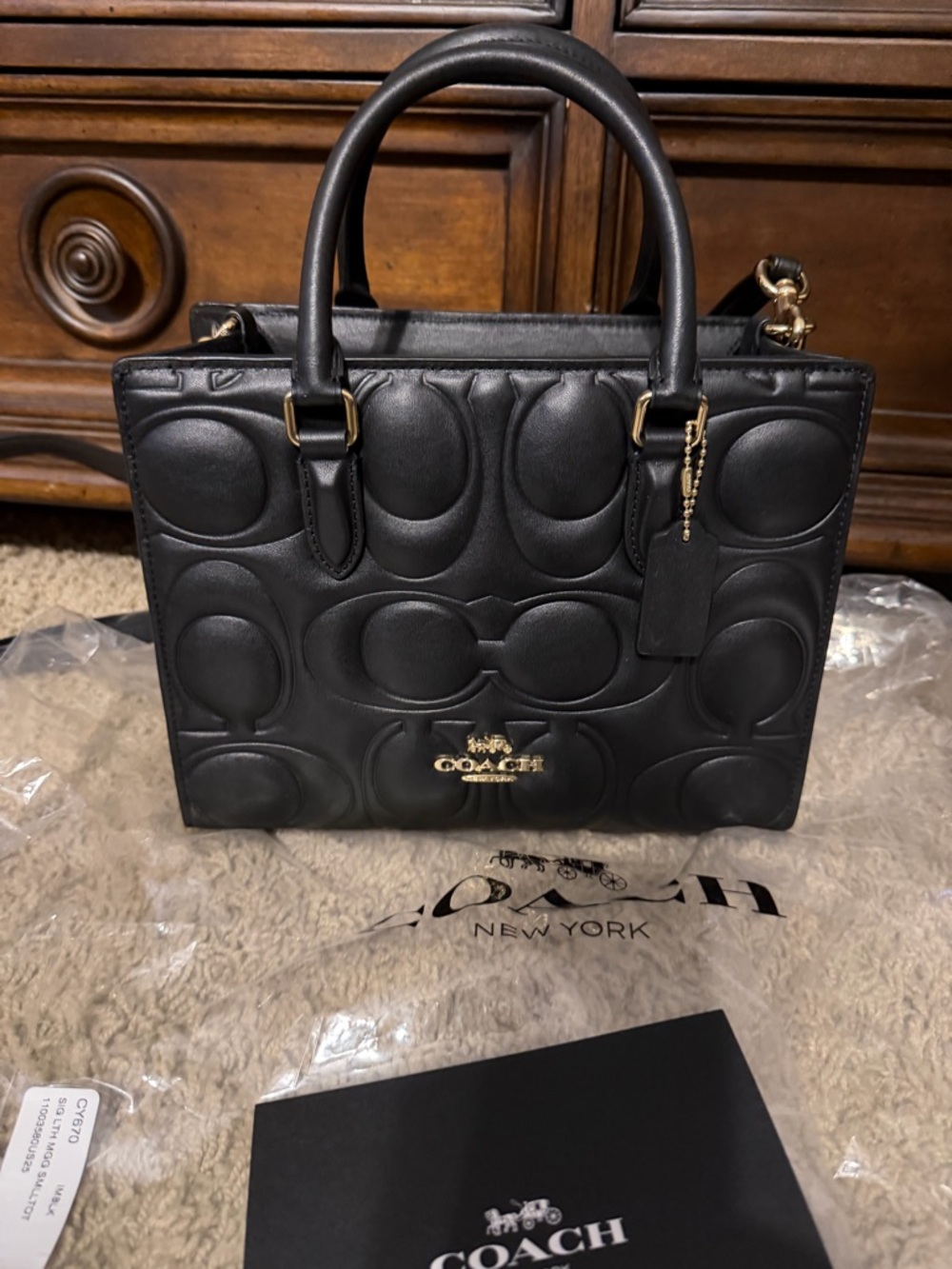 Coach Maggie in Black Signature Leather